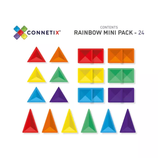 Connetix szivárvány mini építő szett - 24 db