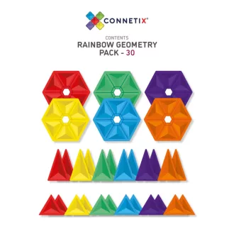 Connetix szivárvány geometriai szett - 30 db