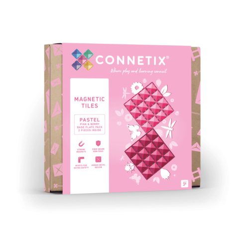 Connetix 2 db-os alaplap szett - rózsaszín/málna