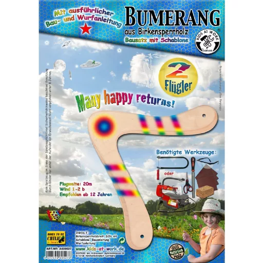 Djeco Bumeráng készítő, fa - 2 szárnyú