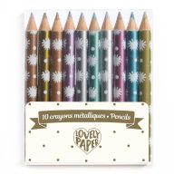   Djeco Mini színes ceruza - 10 metál színű készlet - 10 Chichi mini metalic pencils