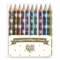   Djeco Mini színes ceruza - 10 metál színű készlet - 10 Chichi mini metalic pencils