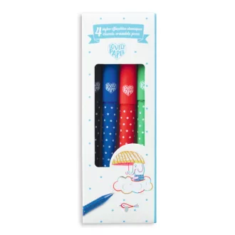   Djeco Radírozható tollkészlet - 4 színű - 4 Classic erasable pens