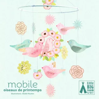   Djeco Szélmobil föggődísz - Tavaszi madárkák - Spring Birds