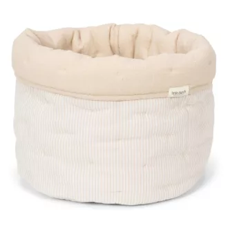Little Dutch kerek tároló 20x15 cm - Pure Soft Beige Stripes