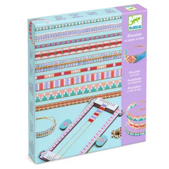   Djeco Ékszerkészítő készlet - Karkötők szövése különböző gyöngyökből - Large beads