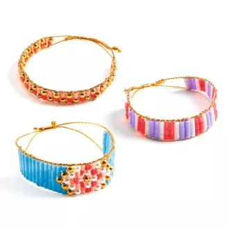   Djeco Ékszerkészítő készlet - Karkötők szövése különböző gyöngyökből - Large beads