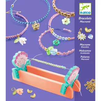   Djeco Ékszerkészítő készlet - Kék makramé karkötők - Blue macrame bracelets