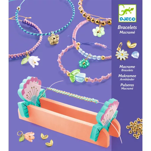 Djeco Ékszerkészítő készlet - Kék makramé karkötők - Blue macrame bracelets
