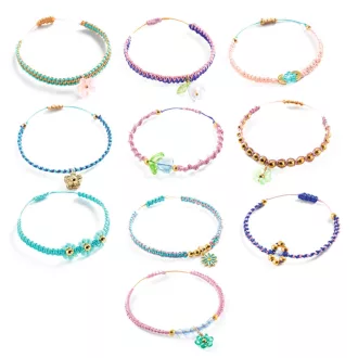   Djeco Ékszerkészítő készlet - Kék makramé karkötők - Blue macrame bracelets