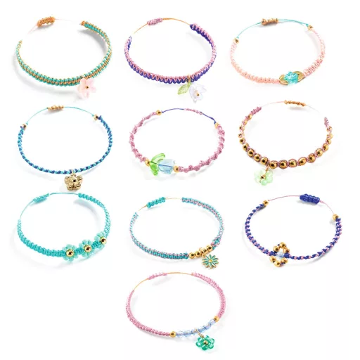 Djeco Ékszerkészítő készlet - Kék makramé karkötők - Blue macrame bracelets