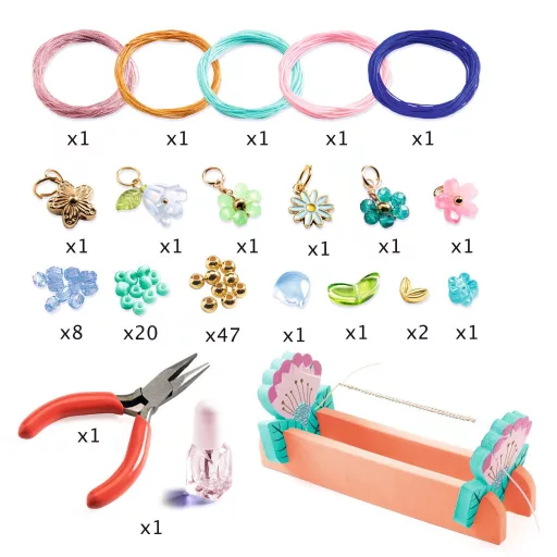 Djeco Ékszerkészítő készlet - Kék makramé karkötők - Blue macrame bracelets