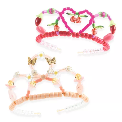 Djeco Ékszerkészítő készlet - Páros tiara, pink - Duo of tiaras, Pink