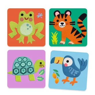   Djeco Kollázs műhely - Puha állatok filcből - Soft Animals