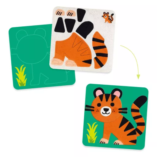 Djeco Kollázs műhely - Puha állatok filcből - Soft Animals