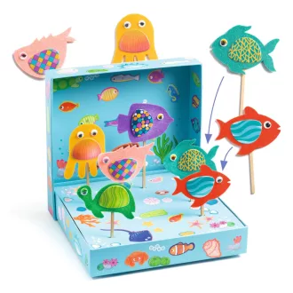   Djeco Kollázs műhely - Halszínjáték - Collage craft, Happy Aquarium