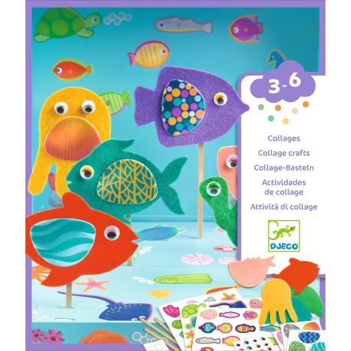 Djeco Kollázs műhely - Halszínjáték - Collage craft, Happy Aquarium