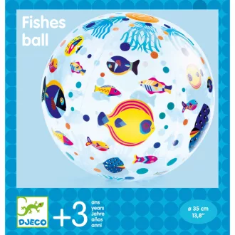 Djeco Felfújható labda, ∅ 35 cm - Halacskák - Fishes ball