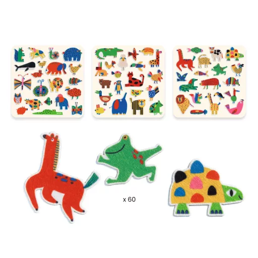 Djeco Matricák - Állatkák mindenhol! 60 filcmatrica - Animals everywhere!