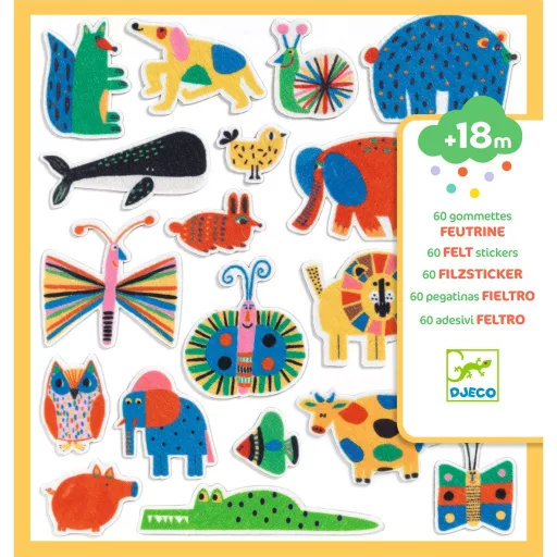 Djeco Matricák - Állatkák mindenhol! 60 filcmatrica - Animals everywhere!
