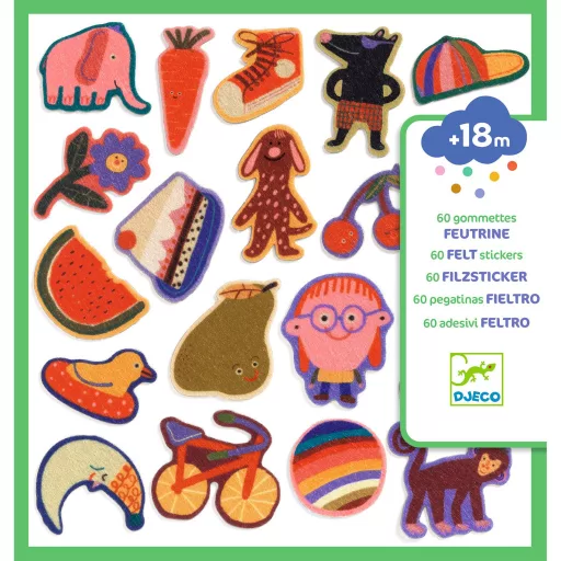 Djeco Matricák - Tréfálkozók! 60 filcmatrica - The silly ones!