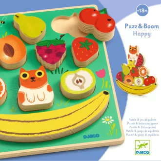   Djeco Formaillesztő és egyensúlyépítő - Vidám - Puzz and Boom Happy