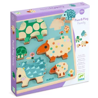   Djeco Formaillesztő és toronyépítő - Játékos családok - Puzz & Play Family