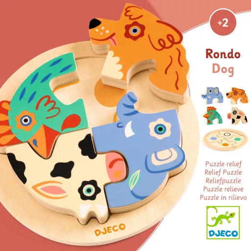 Djeco Formaillesztő, formaberakó - Kutyus körtánca - Rondo Dog
