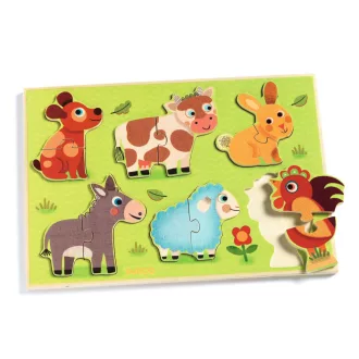   Djeco Formaillesztő, formaberakó - Helló tehén - Coucou cow