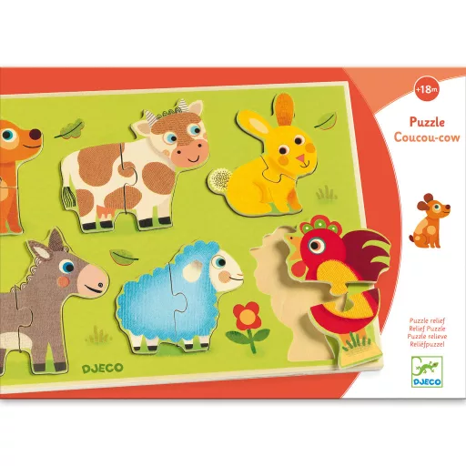 Djeco Formaillesztő, formaberakó - Helló tehén - Coucou cow