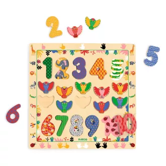   Djeco Formaillesztő, formaberakó - 1-től 10-ig kirakó - Puzzle 1 - 10