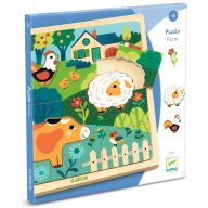   Djeco Formaillesztő, formaberakó - Tanyasi állatok - Puzzlo farm