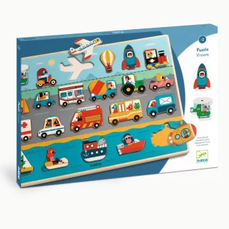   Djeco Formaillesztő, formaberakó - Járműpark - Puzzlo Vroom