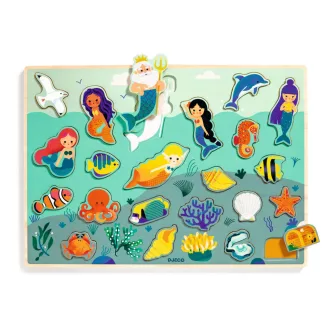   Djeco Formaillesztő, formaberakó - Tengeri alakok - Puzzlo Sea