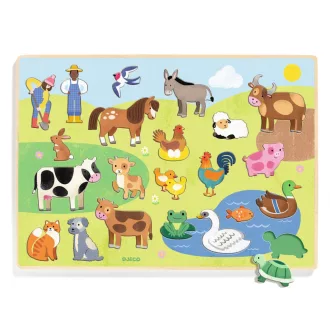   Djeco Formaillesztő, formaberakó - Tanyán - Puzzlo FarmAnimo