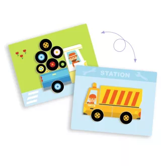   Djeco Mágneses képkirakó - Variációk 12 járműre - Inzebox Vehicles