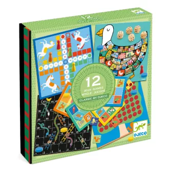   Djeco Társasjáték klasszikus - Társasjáték készlet 4+, 12 játék - Classic box 4+