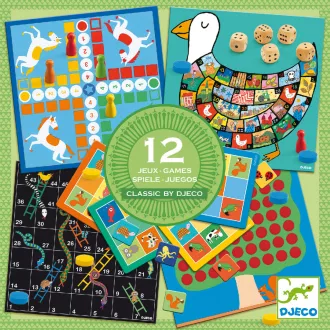   Djeco Társasjáték klasszikus - Társasjáték készlet 4+, 12 játék - Classic box 4+