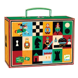   Djeco Társasjáték klasszikus - Sakk, Kínai sakk és Dáma - Chess+Checkers
