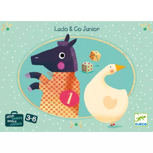 Djeco Társasjáték klasszikus - Társasjáték készlet, 2 játék, 3-6 év - Ludo and Co. Junior