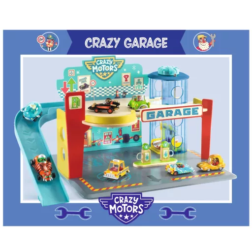 Djeco CRAZY MOTORS parkolóház - Garázs - Garage