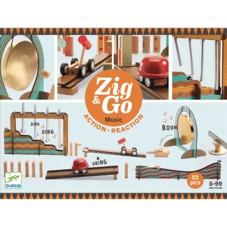   Djeco Építőjáték - Sokasodó muzsikáló, 52 db-os - Zig and Go - Music