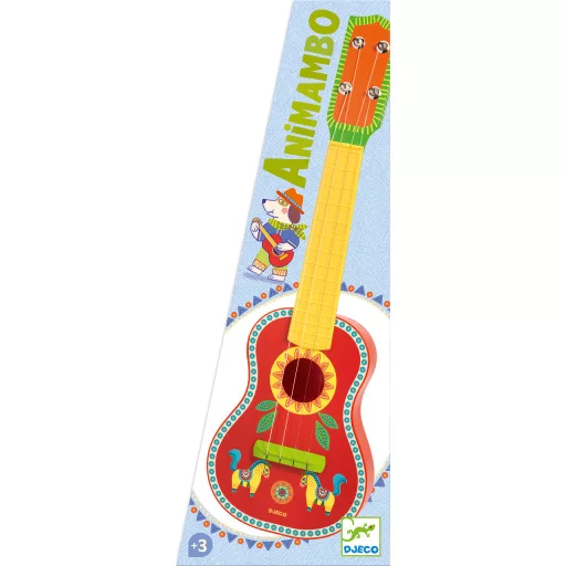 Djeco Játékhangszer - Kis gitár, 4 húros - Ukulélé