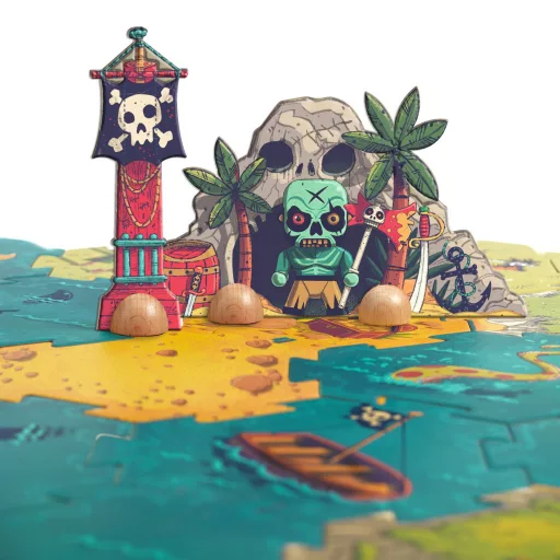 Djeco Arty Toys Óriás puzzle - Kalóz és lovag birodalom, 30 db-os - Giant puzzle-Battle