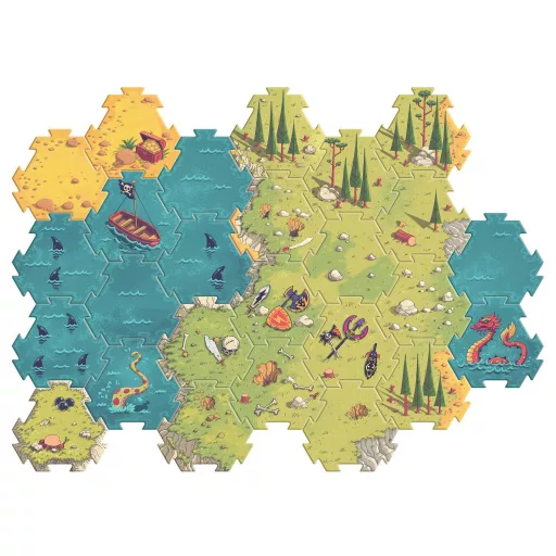 Djeco Arty Toys Óriás puzzle - Kalóz és lovag birodalom, 30 db-os - Giant puzzle-Battle