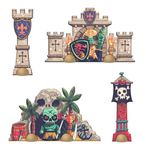 Djeco Arty Toys Óriás puzzle - Kalóz és lovag birodalom, 30 db-os - Giant puzzle-Battle