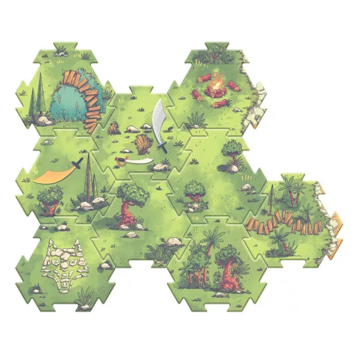 Djeco Arty Toys Óriás puzzle - Bestiák birodalma, 18 db-os - Puzzl’Up Voras Furious