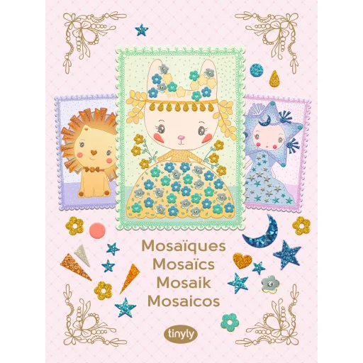 Djeco TINYLY kreatív - Mozaikkép készítés, Margi és barátai - Mosaics Margo & Co