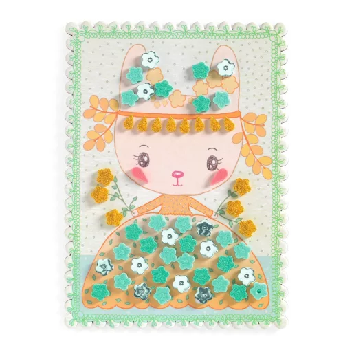 Djeco TINYLY kreatív - Mozaikkép készítés, Margi és barátai - Mosaics Margo & Co