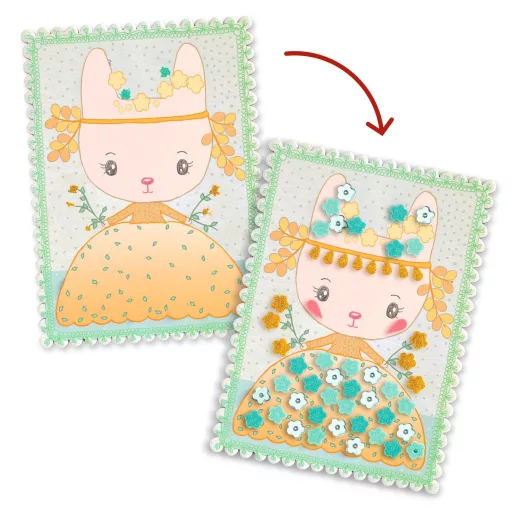 Djeco TINYLY kreatív - Mozaikkép készítés, Margi és barátai - Mosaics Margo & Co